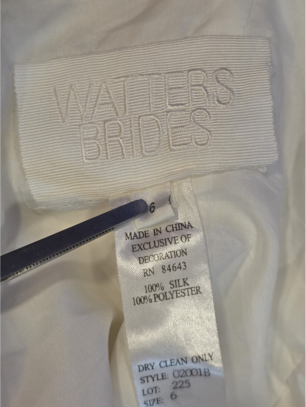 Watters Brides Wedding Dress 6 Silk Organza Strapless Floral A Line Gown 02001B - Picture 11 of 15